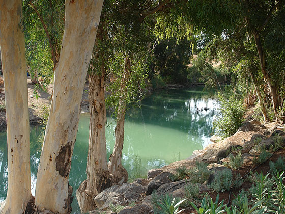 the Jordan River, where John the Baptist baptized repenting sinners